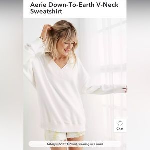 Aerie Down-to-Earth V-neck Sweatshirt. Size small. Worn once. Oversized fit